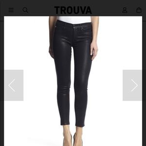 HUDSON BLACK COATED NICO SKINNY JEANS